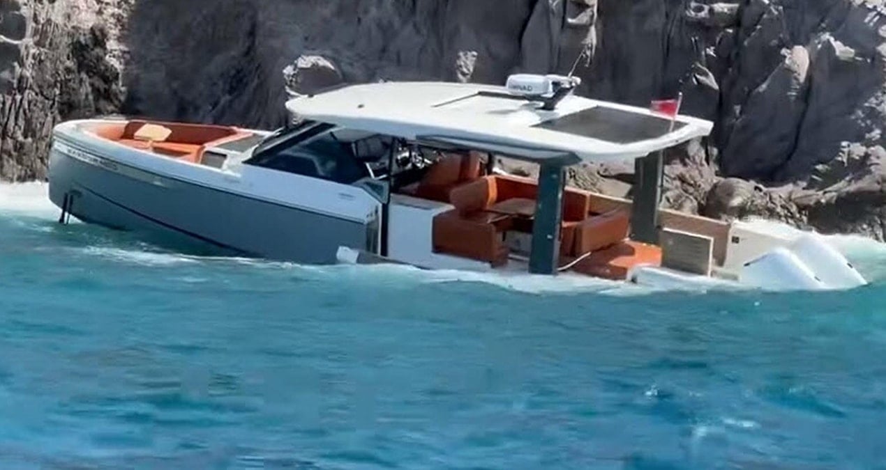 Muğla’da lüks tekne karaya oturdu