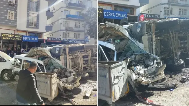 Malatya’da freni arızalanan kamyon ortalığı savaş alanına çevirip 15 araca çarptı: 5 yaralı