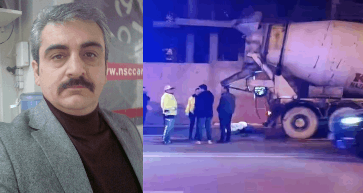 Çalışırken beton mikserini temizleyen şoför içine düştü