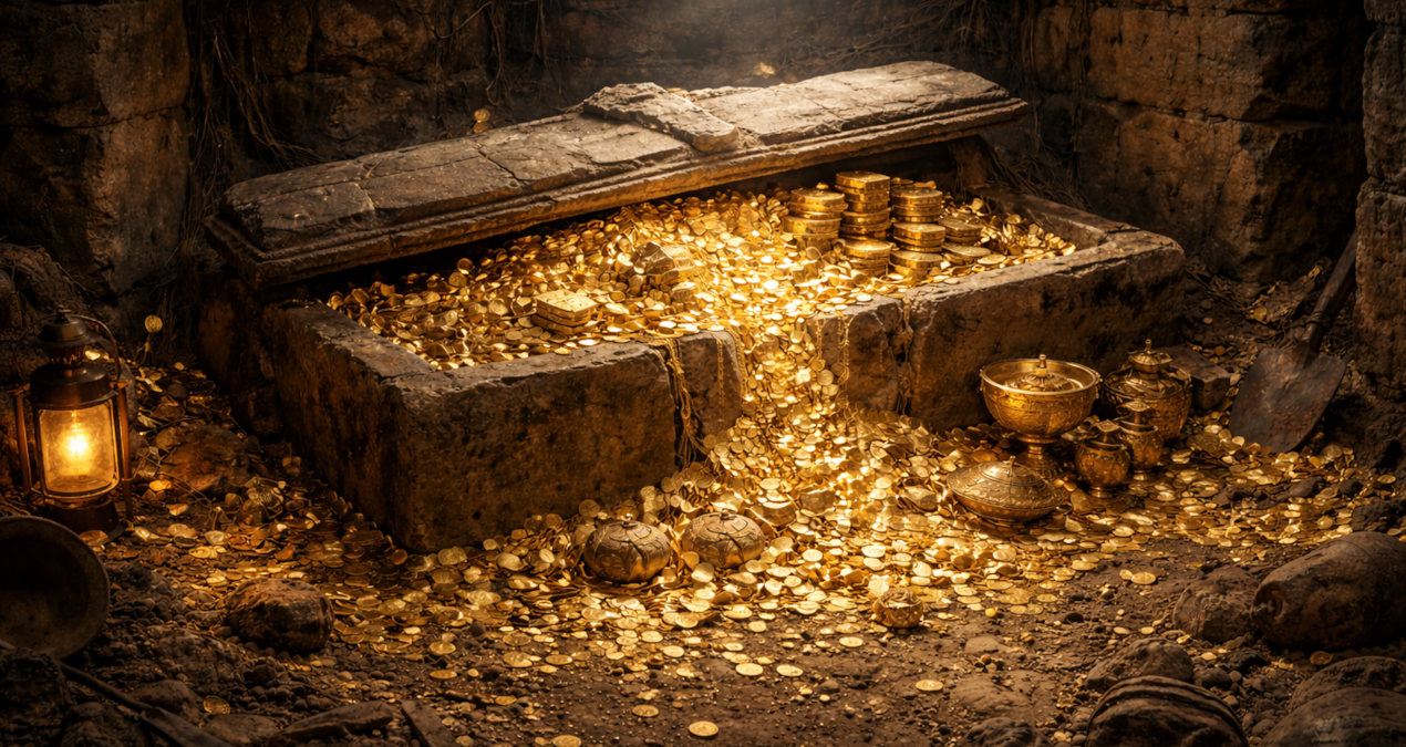 Mezarın içinden 90 milyon dolarlık altın çıktı