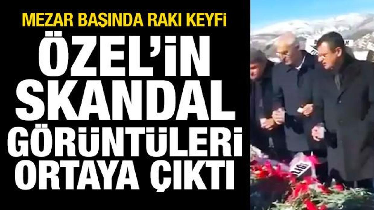 Özgür Özel’in skandal görüntüleri ortaya çıktı! Mezar başında rakı keyfi